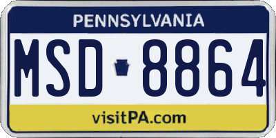 PA license plate MSD8864