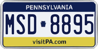 PA license plate MSD8895