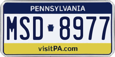 PA license plate MSD8977