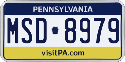 PA license plate MSD8979
