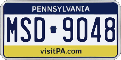 PA license plate MSD9048