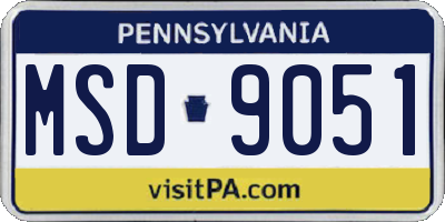 PA license plate MSD9051