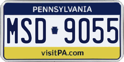 PA license plate MSD9055