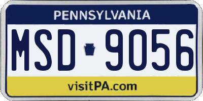 PA license plate MSD9056