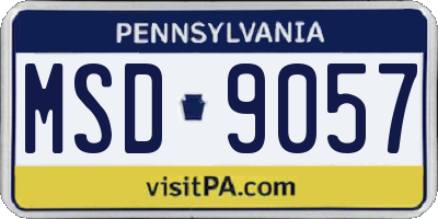 PA license plate MSD9057