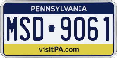 PA license plate MSD9061