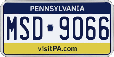PA license plate MSD9066