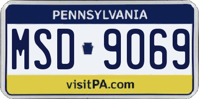 PA license plate MSD9069