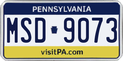 PA license plate MSD9073