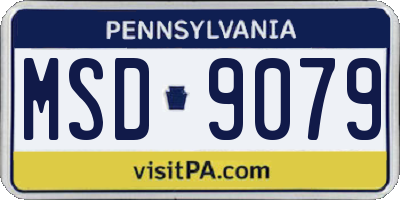 PA license plate MSD9079