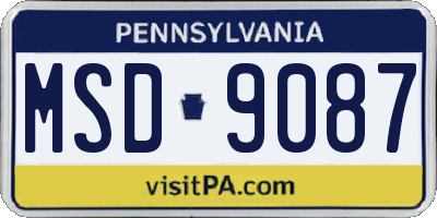PA license plate MSD9087
