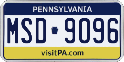 PA license plate MSD9096
