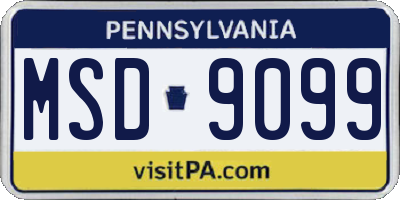 PA license plate MSD9099