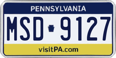 PA license plate MSD9127