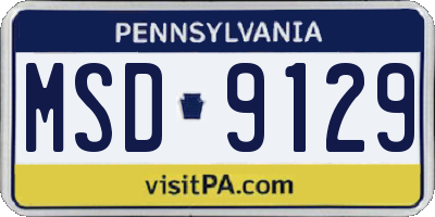 PA license plate MSD9129