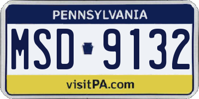 PA license plate MSD9132