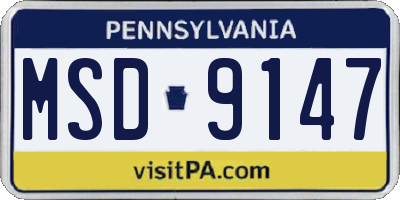 PA license plate MSD9147