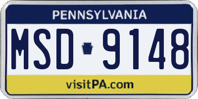 PA license plate MSD9148