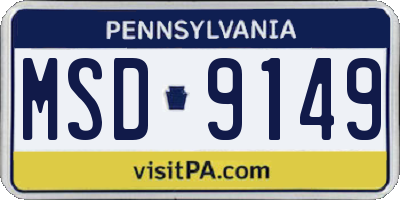 PA license plate MSD9149