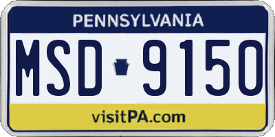 PA license plate MSD9150