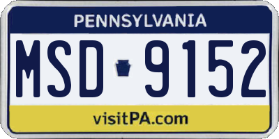 PA license plate MSD9152