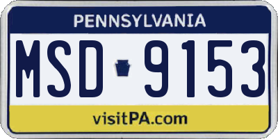 PA license plate MSD9153