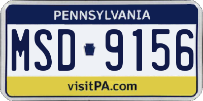 PA license plate MSD9156
