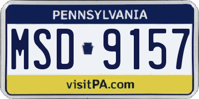 PA license plate MSD9157