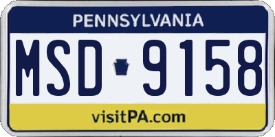 PA license plate MSD9158