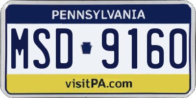 PA license plate MSD9160