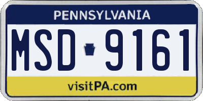 PA license plate MSD9161