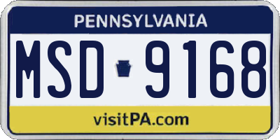 PA license plate MSD9168