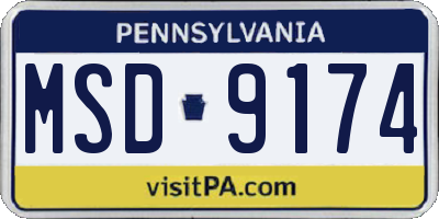 PA license plate MSD9174