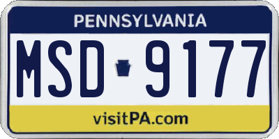 PA license plate MSD9177