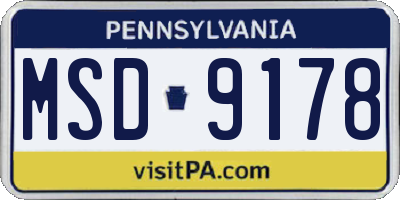 PA license plate MSD9178