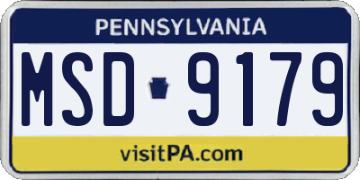 PA license plate MSD9179