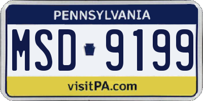 PA license plate MSD9199