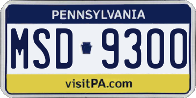 PA license plate MSD9300