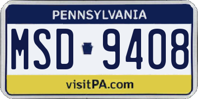 PA license plate MSD9408