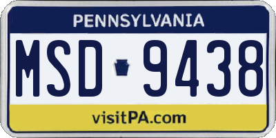 PA license plate MSD9438