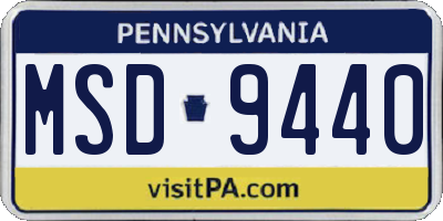 PA license plate MSD9440