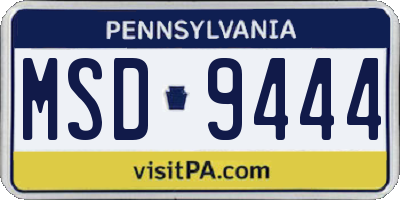 PA license plate MSD9444