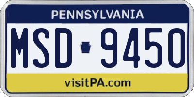 PA license plate MSD9450