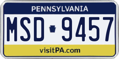 PA license plate MSD9457