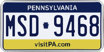 PA license plate MSD9468
