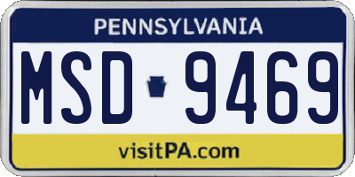 PA license plate MSD9469