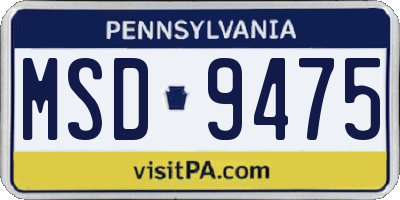 PA license plate MSD9475