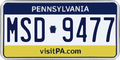 PA license plate MSD9477