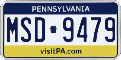 PA license plate MSD9479