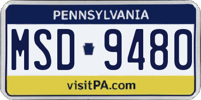 PA license plate MSD9480